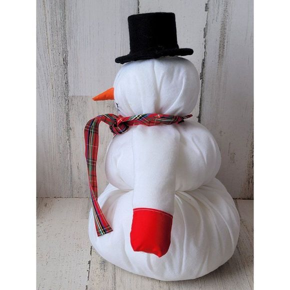 Plush snowman top hat scarf home decor xmas figure - Picture 8 of 10